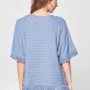 Boho Fringe Knit Top Short Sleeve Round Neck
